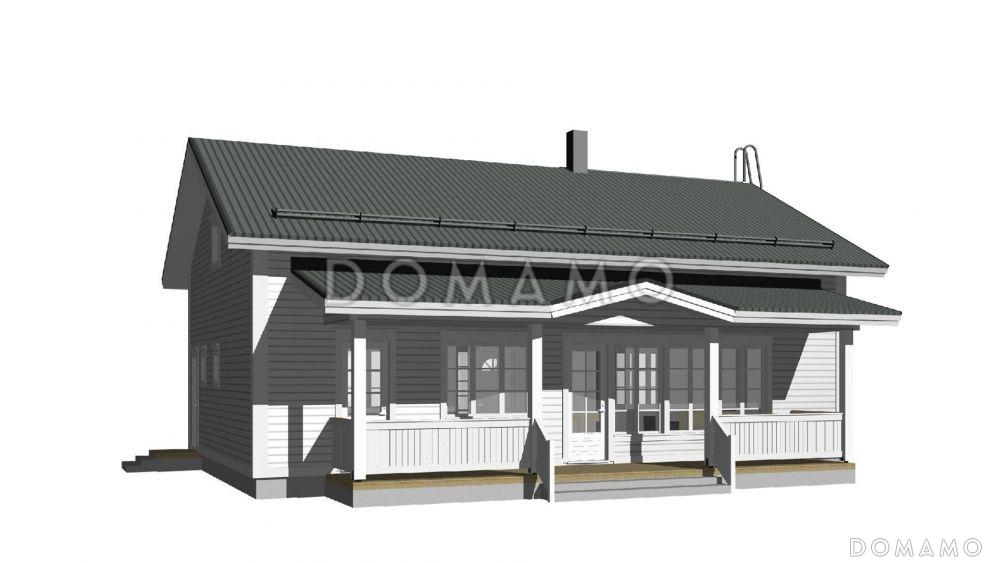 Проект каркасного дома с двускатной крышей / 3