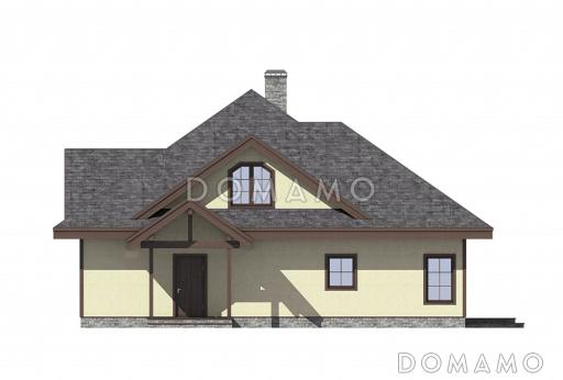 Проект теплого и уютного дома из кирпича / Входной фасад