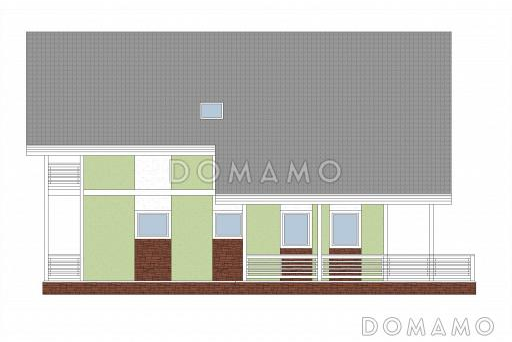 Проект дома из газобетона с угловой террасой / Фасад 3