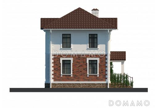 Проект компактного кирпичного коттеджа с парадным входом / Фасад 3