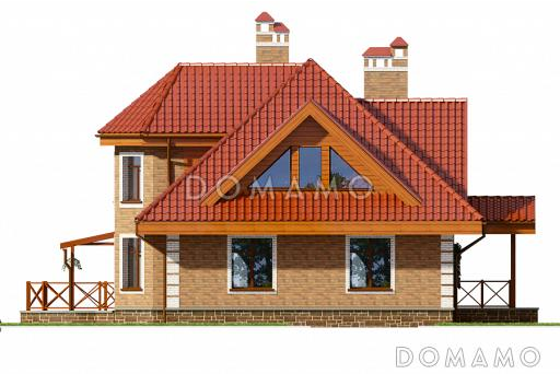 Проект двухэтажного дома из пеноблоков до 200 м.кв / Фасад 4