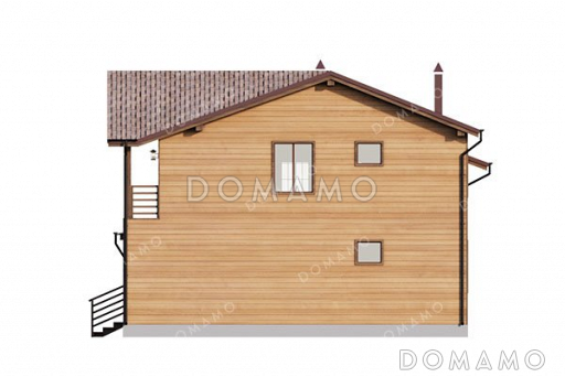 Проект дома с мансардой и верандой / Фасад 1