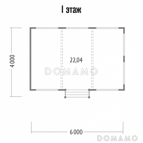 Проект каркасной беседки 6х4 / План 1 этажа