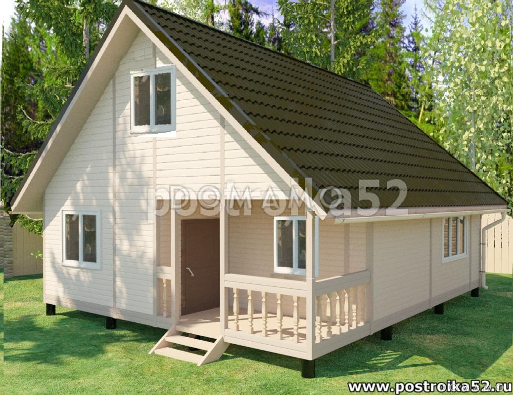 Каркасный дом на сваях / 1