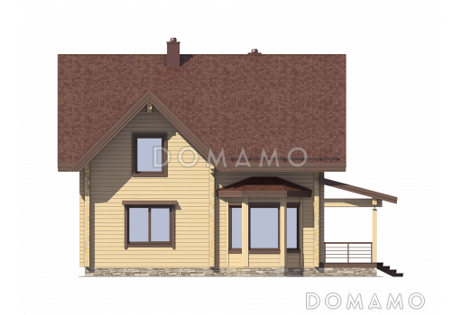 Проект рационально распланированного, уютного дома с тремя просторными спальнями и личным кабинетом / Фасад 4