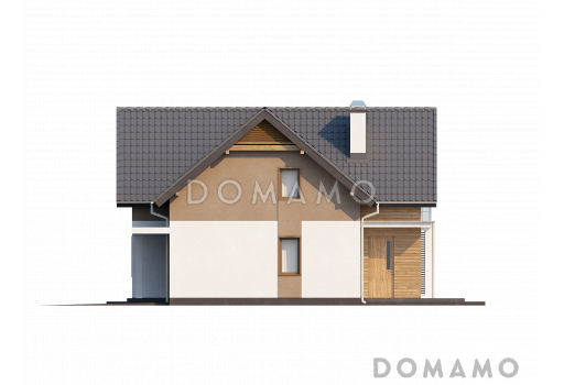 Проект мансардного дома из кирпича с лоджией и гаражом / Фасад 3