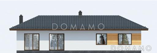 Проект одноэтажного дома из SIP панелей с большими окнами в гостиной / Фасад 3