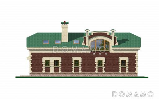 Проект гаража на 3 машины с жилой мансардой / Фасад 4 Проект гаража на 3 машины с жилой мансардой / Фасад 4