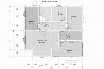 Проект дома с самой популярной планировкой / План 1 этажа Проект дома с самой популярной планировкой / План 1 этажа