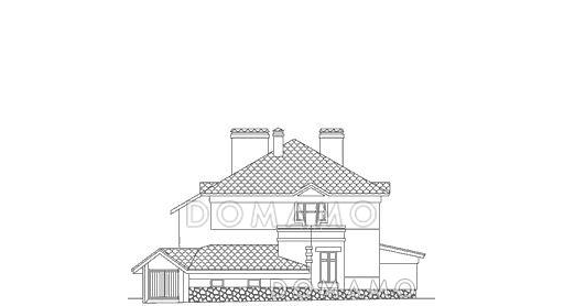 Проект стильного дома из пенобетона с бассейном и зимним садом на первом этаже / Фасад 3