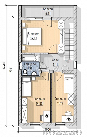 Проект двухэтажного дома в современном стиле / План 2 этажа
