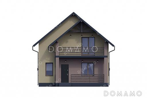 Проект дома с изолированной кухней, вместительной котельной и тремя спальнями на мансарде / Фасад 3