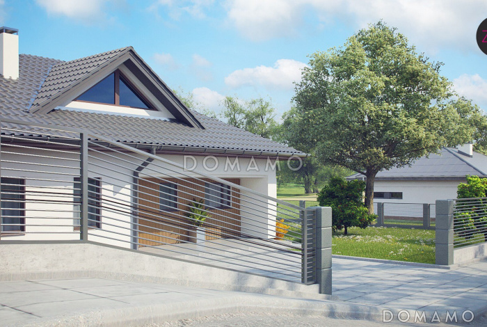 Проект одноэтажного дома из газобетона с тремя спальнями и треугольным окном на чердаке с изменениями в планировке Проект одноэтажного дома из газобетона с тремя спальнями и треугольным окном на чердаке с изменениями в планировке