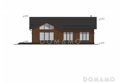 Проект одноэтажного дома с большими окнами S-108 / Фасад 1