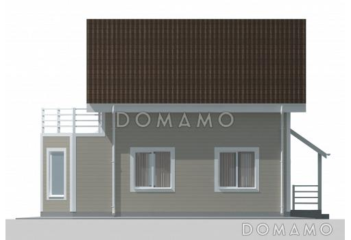 Дом с большим балконом-террасой на втором этаже / Фасад 2