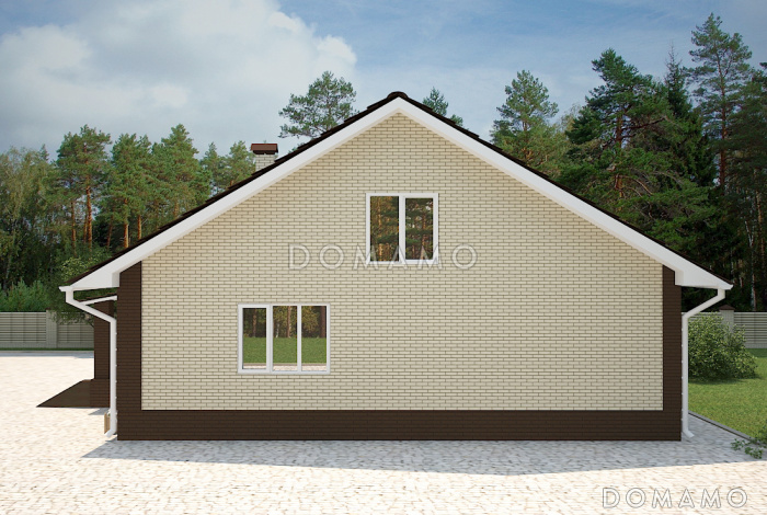 Проект дома с крытым крыльцом, изолированной кухней, тремя спальнями и санузлом с окном Проект дома с крытым крыльцом, изолированной кухней, тремя спальнями и санузлом с окном