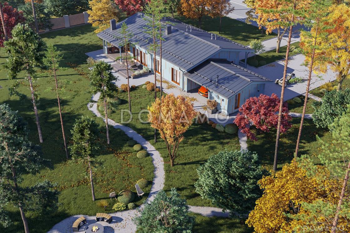 Проект дома в скандинавском стиле с 3 спальнями и барбекю на террасе / 3