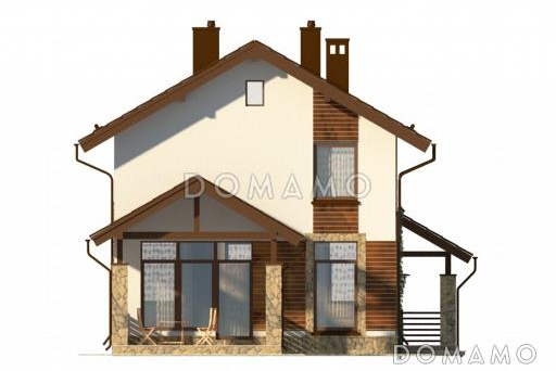 Проект функционального двухэтажного дома с террасой при гостиной / Фасад 4