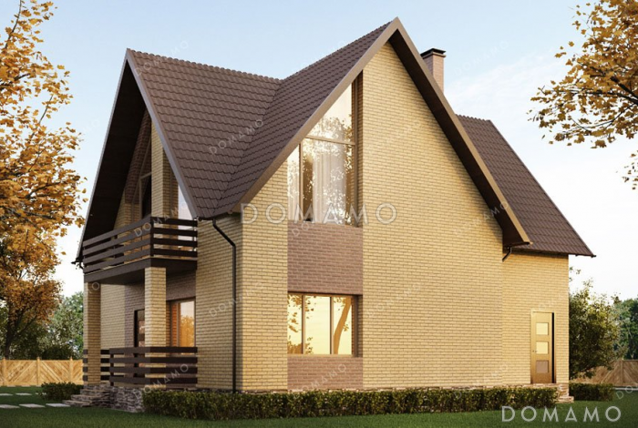 Проект одноэтажного дома с большой гостиной и мансардой Проект одноэтажного дома с большой гостиной и мансардой