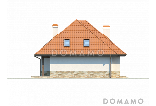 Проект классического мансардного дома из газобетона с необычной планировкой второго этажа / Фасад 4