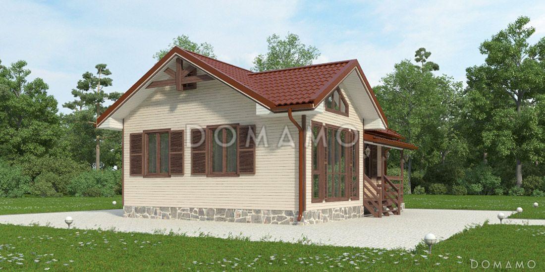 Проект одноэтажного каркасного дома с двумя спальнями и санузлом / 6