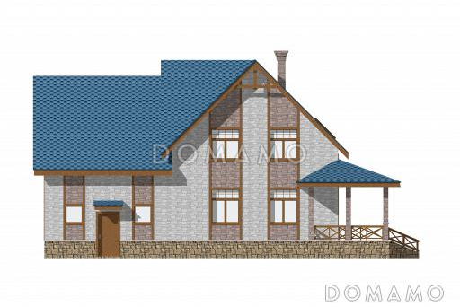 Проект двухэтажного коттеджа с большим гаражом / Фасад 3