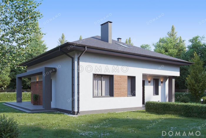 Проект дома с мансардой и террасой в современном стиле Проект дома с мансардой и террасой в современном стиле