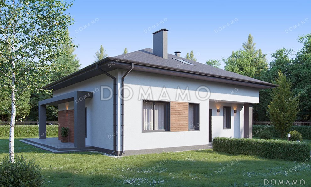 Проект дома с мансардой и террасой в современном стиле / 2