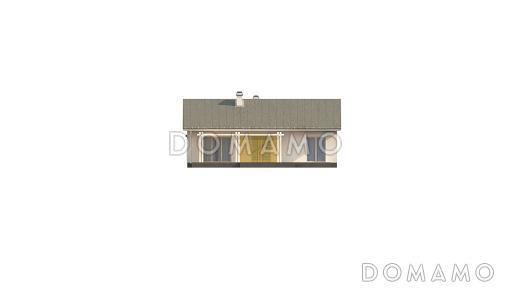 Проект простого компактного одноэтажного дома из кирпича с тремя спальнями / Фасад 3