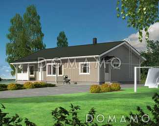 Проект каркасного дома с эркером в кухонной зоне