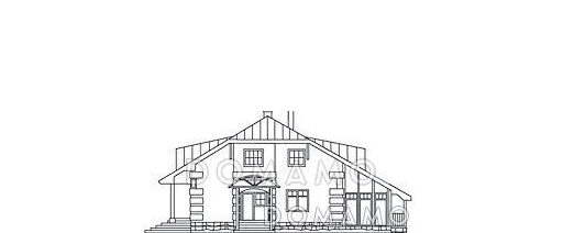 Проект вместительного дома с четырьмя спальнями и гостиной с выходом на террасу / Фасад 1