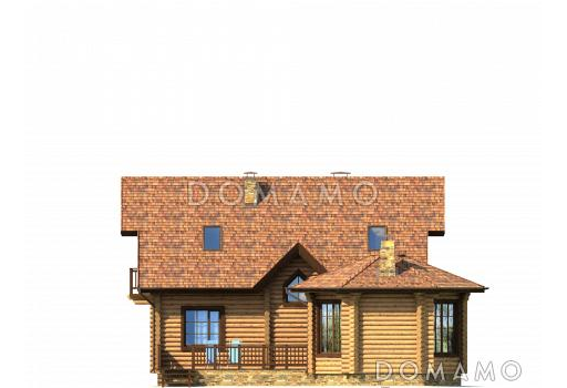 Проект уютного дома с тремя спальнями и необычной столовой-верандой / Фасад 2