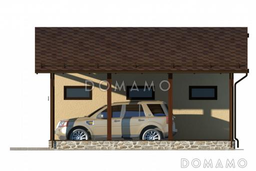 Проект с гаражом, навесом и подсобным помещением / Фасад 4