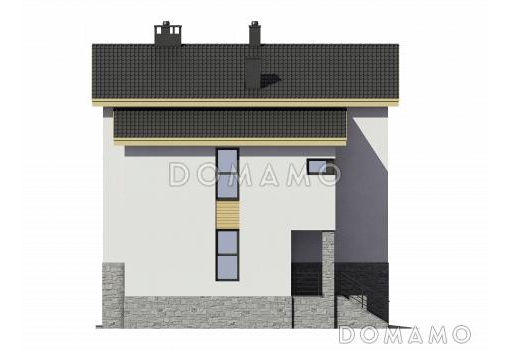 Проект трехэтажного кирпичного дома с двойным гаражом / Фасад 3