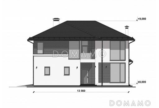 Проект загородного дома с террасой и гаражом на 2 машины S-292 / Фасад 3