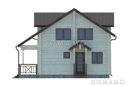 Проект небольшого дома с четырьмя спальнями на втором этаже / Фасад 2 Проект небольшого дома с четырьмя спальнями на втором этаже / Фасад 2