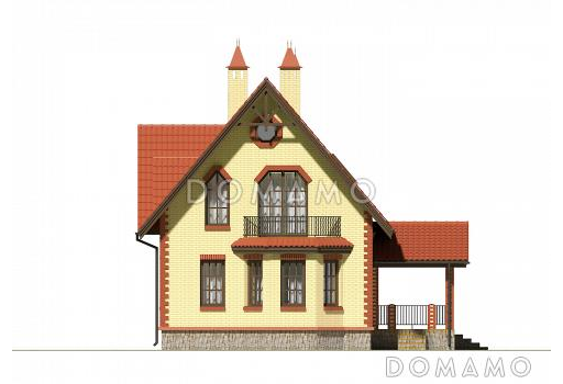 Проект компактного коттеджа из SIP с двускатной кровлей / Фасад 5