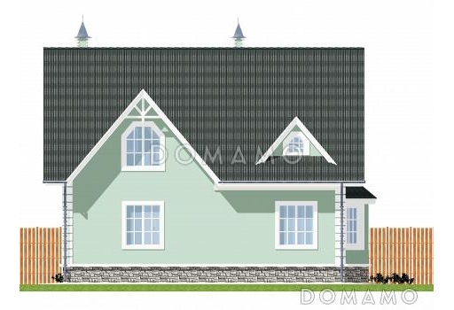 Проект компактного коттеджа с штукатуркой из SIP панелей. / Фасад 4