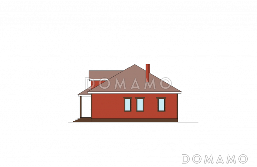 Проект дома с детской комнатой, сауной, гостиной с камином и выходом во двор / Фасад 3