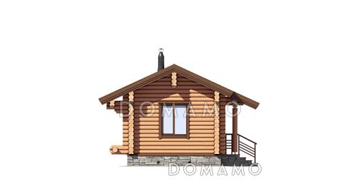 Проект бани с парной, душевой и комнатой отдыха / Фасад 2