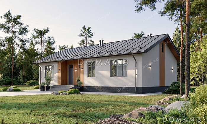 Проект одноэтажного дома с 4 спальнями и открытой террасой Проект одноэтажного дома с 4 спальнями и открытой террасой