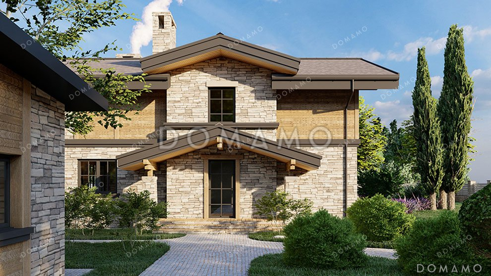 Проект двухэтажного дома с двумя террасами и балконом / 6