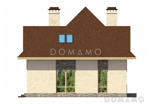 Проект небольшого дома с большими окнами / Фасад 4