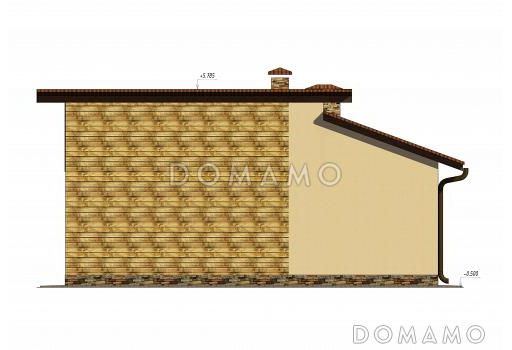 Проект одноэтажного компактного дома / Фасад 3