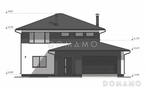 Проект стильного дома с гаражом на две машины S-216 / Фасад 1