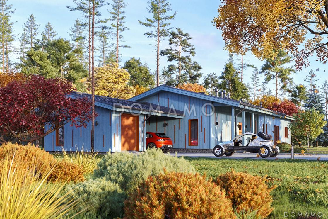 Проект кирпичного дома с 3 спальнями, крытой и открытой террасами, навесом для автомобиля / 8