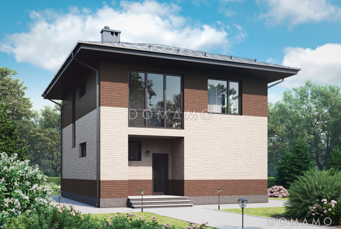 Проект загородного двухэтажного дома с кладовой, кухней-столовой, лоджией Проект загородного двухэтажного дома с кладовой, кухней-столовой, лоджией