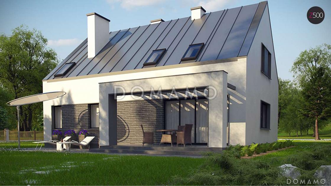 Проект одноэтажного мансардного дома из газобетона в современном стиле, со встроенным гаражом / 5