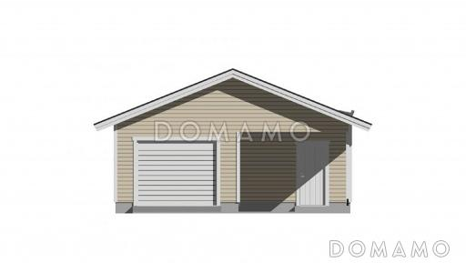 Проект каркасного гаража и навеса с хозблоком / Фасад 1