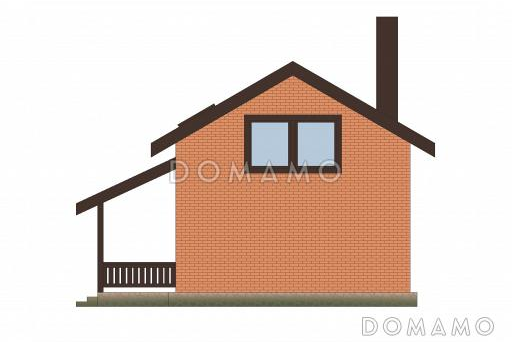 Проект каркасной бани с мансардным этажом / Фасад 2